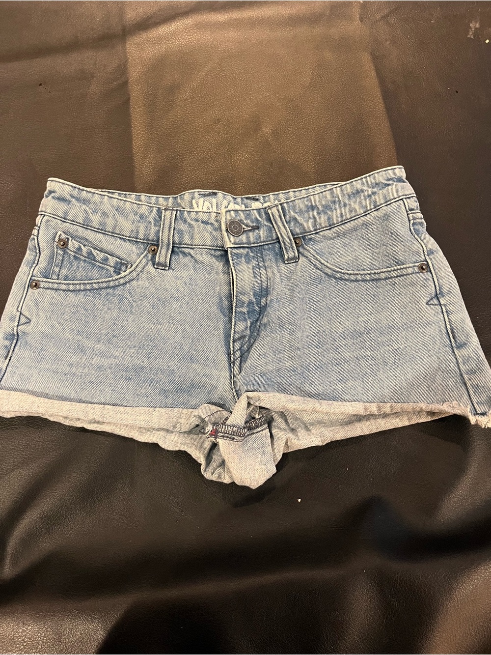 Volcom Light Wash Denim Cuffed Women's Shorts